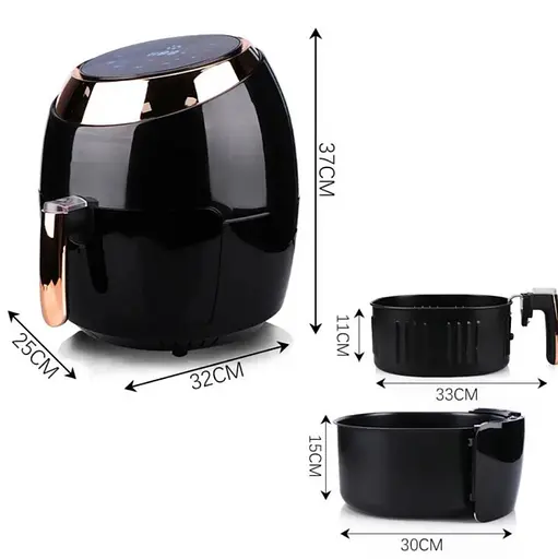 Аэрофритюрница RAF R.5298 с таймером безмасляная 8 л 1800 Вт Черная - фото 9