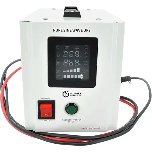 ИБП с правильной синусоидой Europower PSW-EPW500TW12 (300 Вт) 5/10А, под внешнюю АКБ 12В, Q4 (300x198x235) 4,25 кг (235x145x180)