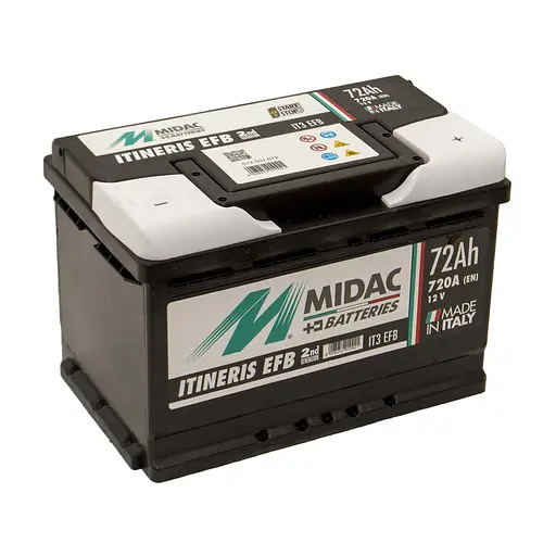 Аккумулятор 6СТ-72A MIDAC ITINERIS EFB START STOP, 12V, 72Ah, R EN720А - фото 1