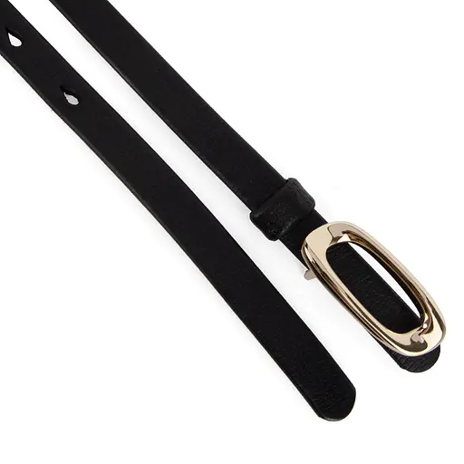 Ремінь шкіряний жіночий вузький чорний НС-1556 (105 см) - фото 3