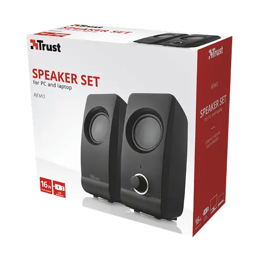Колонки 2.0 Trust Remo, Black, 8W, работает от USB, регулятор громкости на передней панели (17595) - фото 3