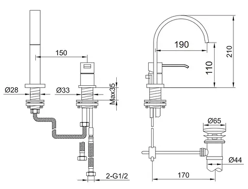 Смеситель для умывальника Kohlman Axis chrome QB205N Хром - фото 3