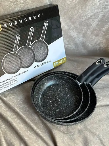 Набір сковорідок Edenberg EB-4115 3 шт чорний