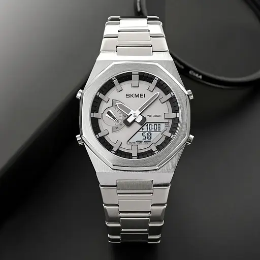 Наручний годинник чоловічий Skmei 1816 Silver White, 1816SIWT (18419) - фото 3