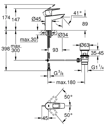 Змішувач для умивальника S-Size Grohe BauLoop New 23335001 Хром - фото 2