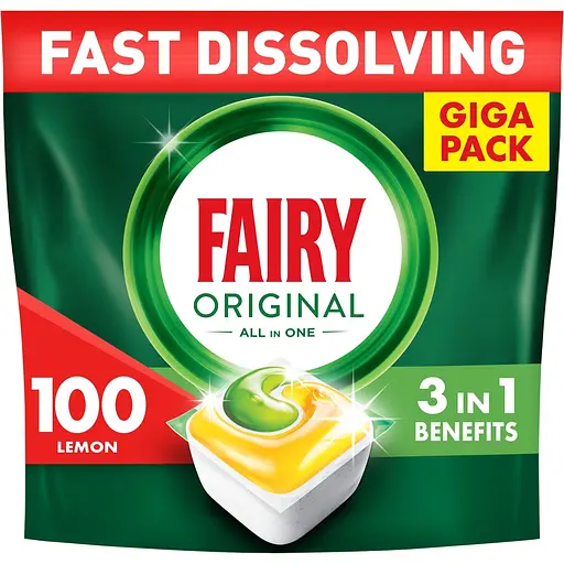 Капсулы для посудомоечных машин Fairy Original Все-в-1 Лимон 100 шт.