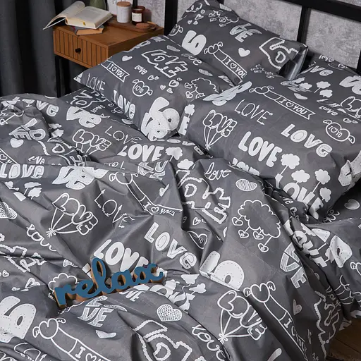 Пододеяльник Moon&Star Микросатин Premium Love Script Полуторный 143x210 см - фото 3