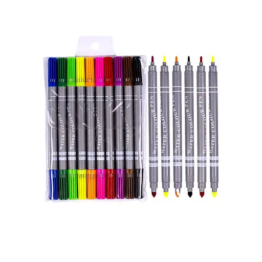 Дитячі фломастери Двосторонній COLOR-IT 108-10F 10 кольорів - фото 3