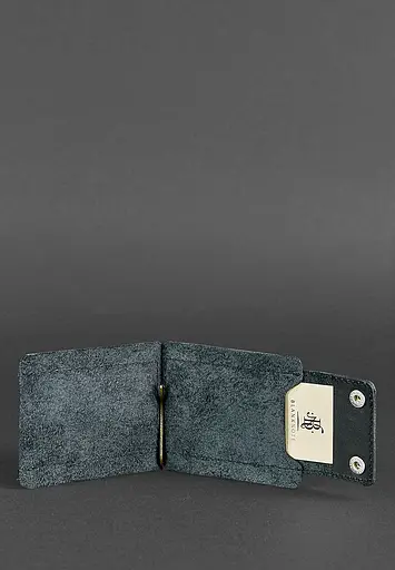 Мужской кожаный портмоне черный 10.0 зажим для денег - фото 6