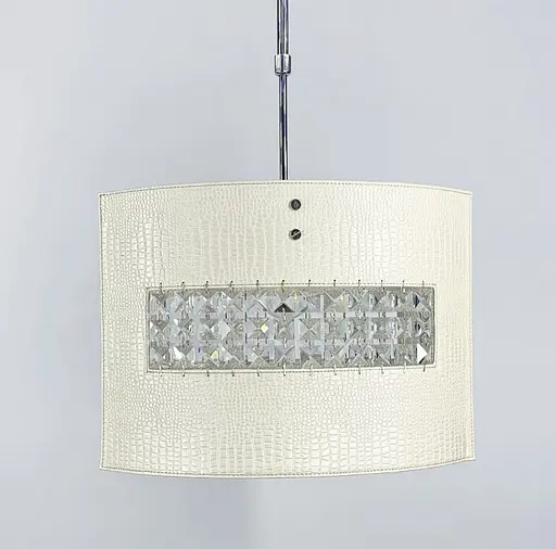 Оригінальний світильник з екошкірою та кришталевими камінчиками Line.F S 006/2 WT - фото 1