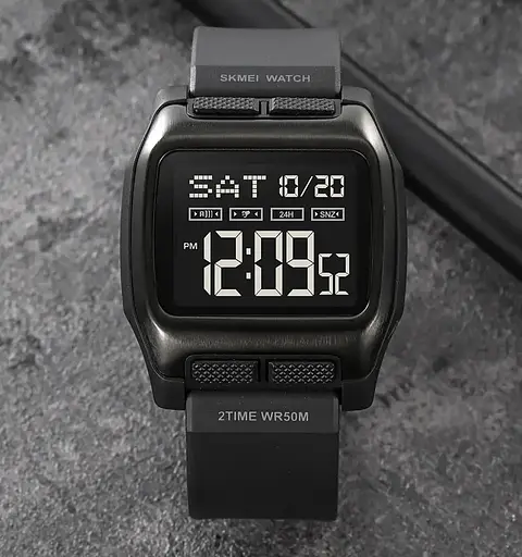 Часы мужские спортивные наручные Skmei 2193 (Черный с черным циферблатом) - фото 5