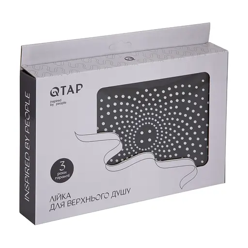 Верхний душ Qtap Hlavova 260x180 мм прямоугольный QTHLA107CRM45784 Chrome/Black, Черный матовый - фото 5