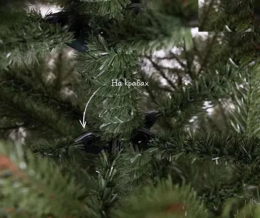 Штучна пухнаста лита ялинка Лісова красуня на шарнірах (висота 2.20м) Зелена - фото 4