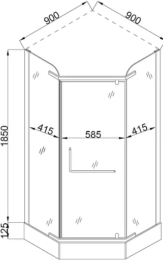 Душевая кабина Bravo RABA L90TB (L90BT), пятиугольная - фото 4