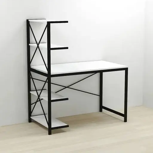 Компьютерный стол Ferrum-decor Джек 75x140x60 Черный ДСП Белый (FRD-104400)