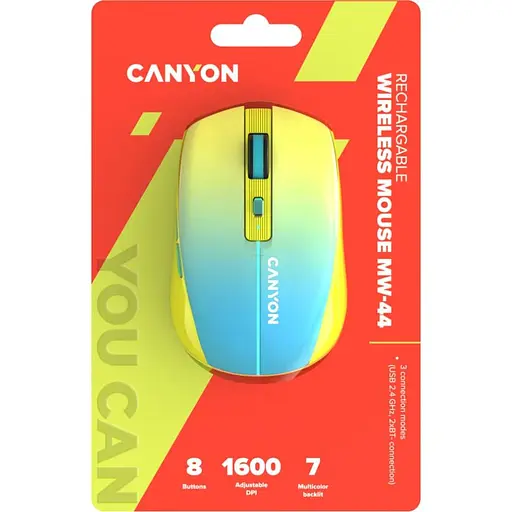 Миша Canyon MW-44 Wireless Charge Yellow Blue (CNS-CMSW44UA) - фото 6