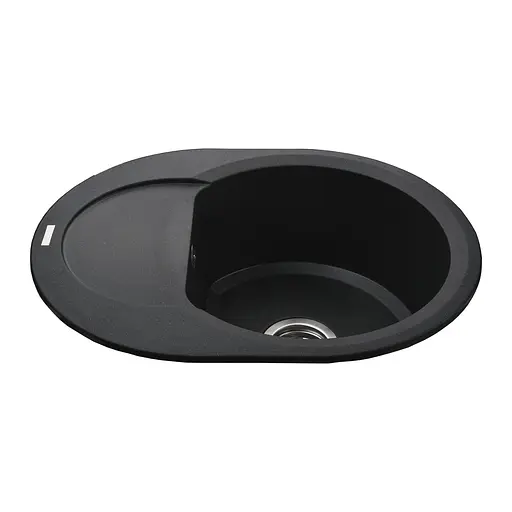 Гранитная мойка Globus Lux Moraine черный металлик 600x470мм-А0001 000022428, Черный - фото 3