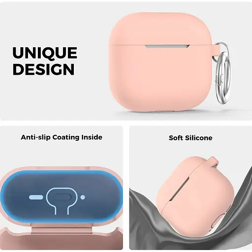 Чехол AhaStyle Colorful Silicone Case для AirPods 4 Pink [133815] - фото 2