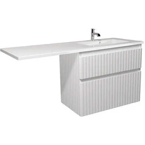 Тумба Мойдодир Fluffy 80-U Adam 140 R Білий підвісна з крилом над пральною машиною Білий - фото 1