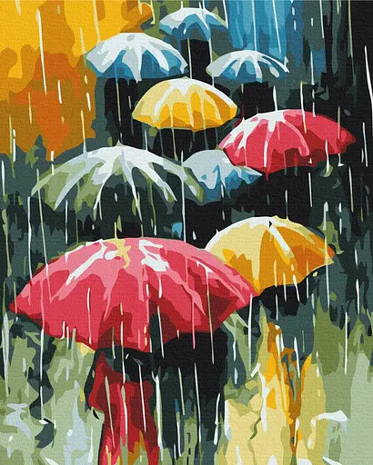 Картина за номерами на підрамнику Brushme Кольоровий дощ