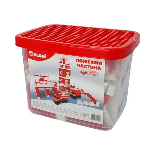 Конструктор Пожарная часть Doloni 013888/01 в пластиковом боксе 248 деталей - фото 2