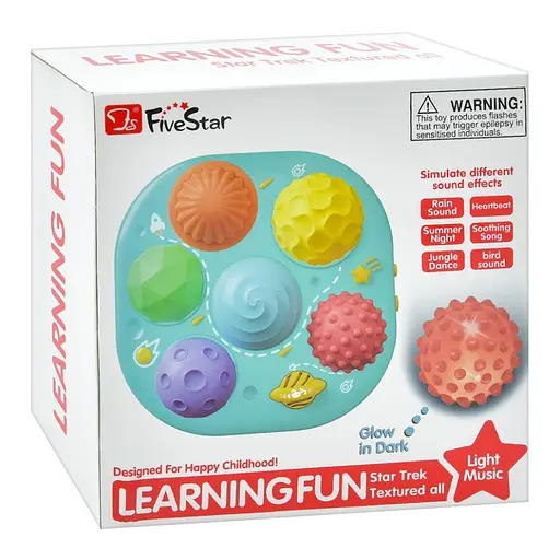 Дитяча Розвиваюча "Текстурні М'ячики" 35179M 6 штук, музика, світло - фото 4