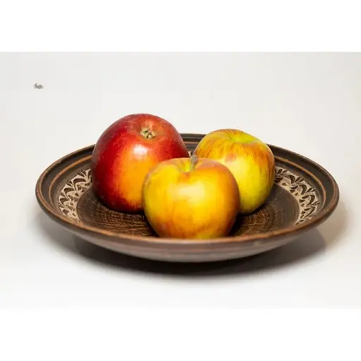 Фруктовница керамическая 26.5 см (глиняная) с орнаментом