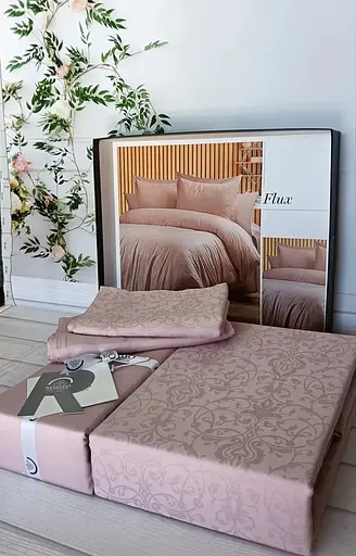 Постільна білизна Flux Pudra Жаккард Romeo Home pbe0051834 - фото 1