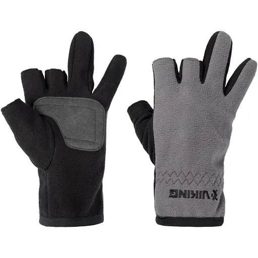 Рукавички Viking Fishing Ice Master Gloves M (fleece) 3 cut finger Grey-graphite - фото 1