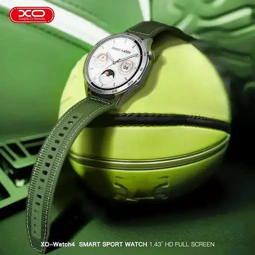 Смарт-часы XO Watch 4 AMOLED Screen Smart Sports Call Watch серебристый зеленый ремешок - фото 3