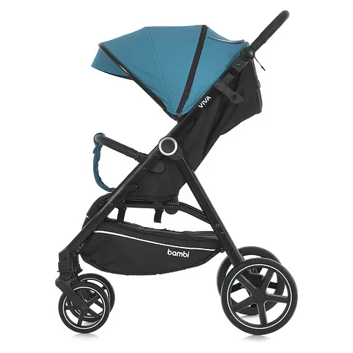 Детская прогулочная коляска-книга Bambi M 5723 Viva Pine blue Голубая - фото 4