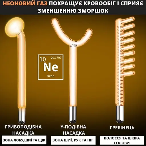 Дарсонваль AIMED Lift Skin Pro Black Edition с 6 насадками цвет черный - фото 2