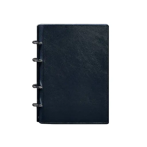 Шкіряний блокнот на кільцях (софт-бук) 9.0 з твердою синьою обкладинкою - фото 8