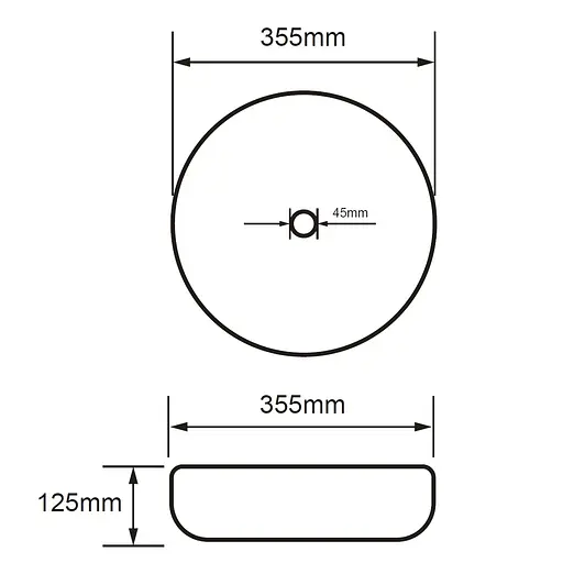 Умивальник Volle 36x36 13-01MBlack-040, Чорний матовий - фото 2