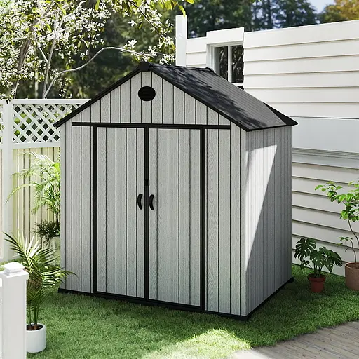 Хозблок-сарай пластиковый BKS 8х6FT с двускатной крышей 244 × 225 × 165 см (В×Ш×Г) - фото 1