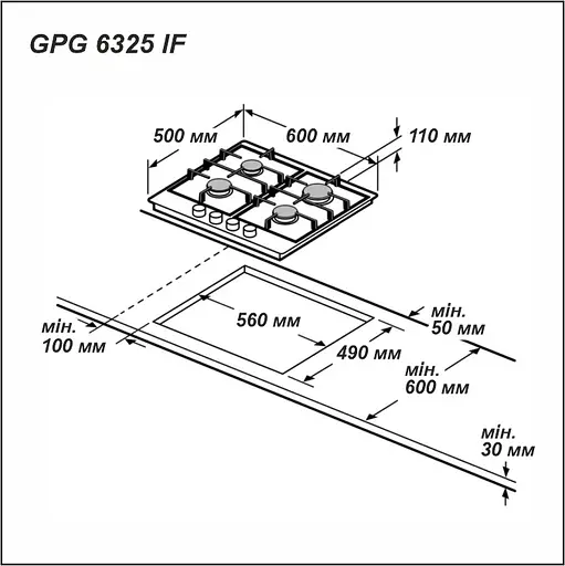 Варочная поверхность газовая Grunhelm GPG 6325 IF - фото 10