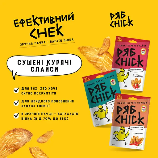 Слайси курячі РябChick сушені з перцем чилі 30 г (918432) - фото 2
