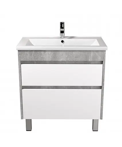 Тумба Мойдодир Polo Loft 70-U з умивальником Cosmo бетон з білим Білий - фото 4