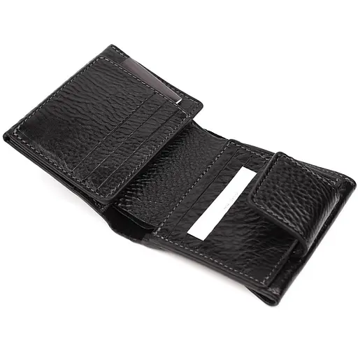 Кожаный мужской кошелек Grande Pelle 11х11.5х2.5 см nsa0001216 - фото 6