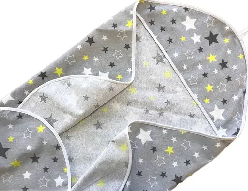 Байковое полотенце Moontime "Звездопад серо-желтый" - фото 1