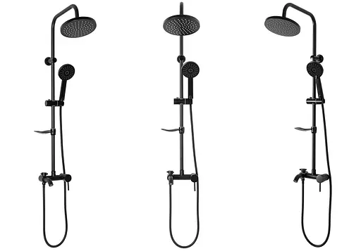 Душова система Rea Luis black чорний з мильницею REA-P7005, Чорний - фото 2
