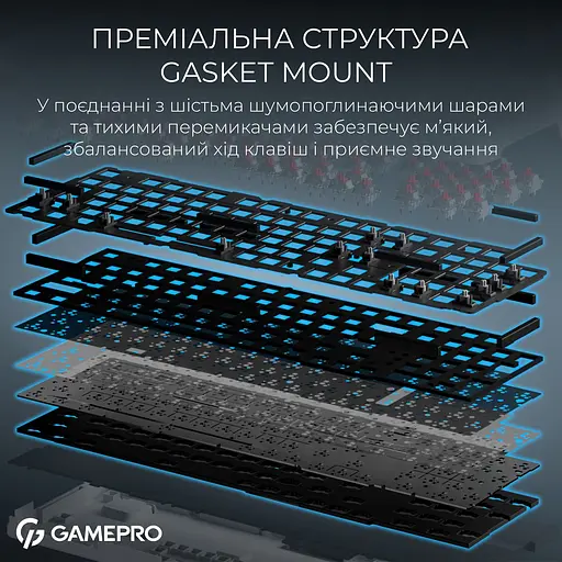 Клавіатура GamePro Asgard Drakkar Keychron Super Red Switch Wireless/Bluetooth/USB White бездротова (MK305WH) - фото 20