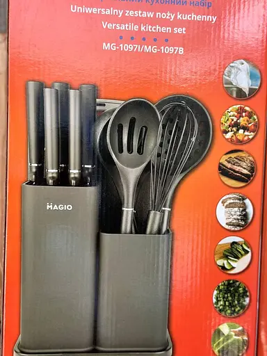 Набір кухонного приладдя Magio MG-1097B Чорний 12 предметів - фото 8