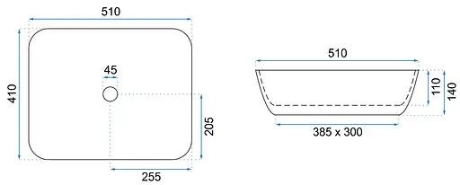 Умивальник Rea Floria gold/white накладний REA-U0027, Золотий - фото 6