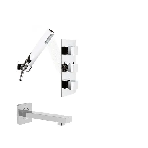 Термостат для ванны Rea Brito хром + BOX скрытого монтажа REA-P0801KPL-W Хром - фото 1