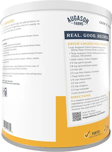 Сублімоване м'ясо курки шматочками з великим терміном придатності 30 років Augason Farms, 15 порцій (101103) - фото 2