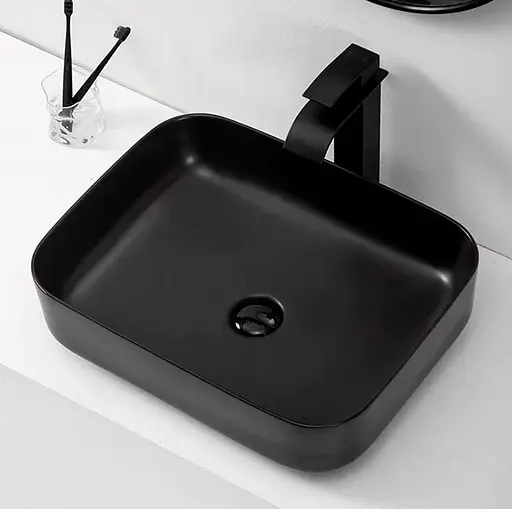 Умивальник Dusel Cubis 500251B, Чорний матовий - фото 2