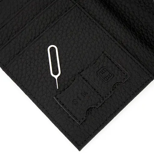 Обложка на паспорт 3459 кожаная с карманом для денег черная - фото 7