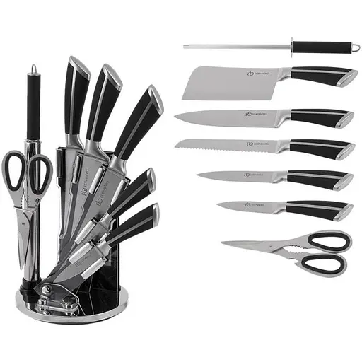 Набор ножей Edenberg на подставке нержавеющая сталь 9 предметов (EB-3611) - фото 3