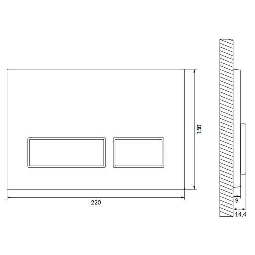 Клавіша змиву Cersanit Movi для інсталяції Aqua хром K97-515, Хром - фото 2